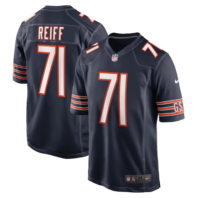 mens nike riley reiff navy chicago bears game player jersey